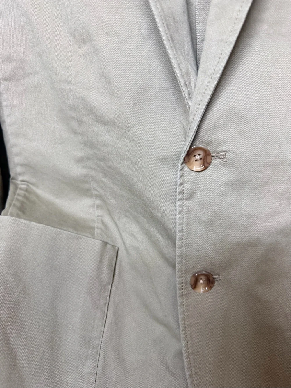 J. Crew Tan Trench Coat with Navy Label